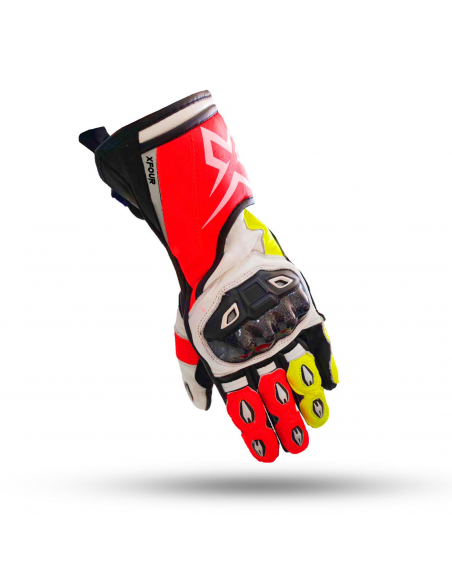 GUANTES ASFALTO NIÑO XFOUR NARANJA Y AMARILLO FLUOR