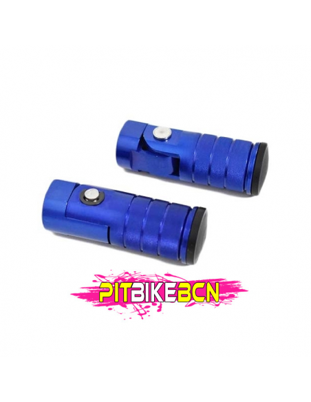 ESTRIBERAS PIT MOTARD ABATIBLES CNC AZUL ESTRIBERAS PIT MOTARD ABATIBLES CNC AZUL