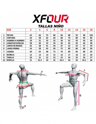 MONO XFOUR MODELO MODELO MARIETA ROSA NIÑO medidas