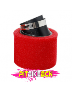 FILTRO AIRE UNI ACODADO 42MM ROJO