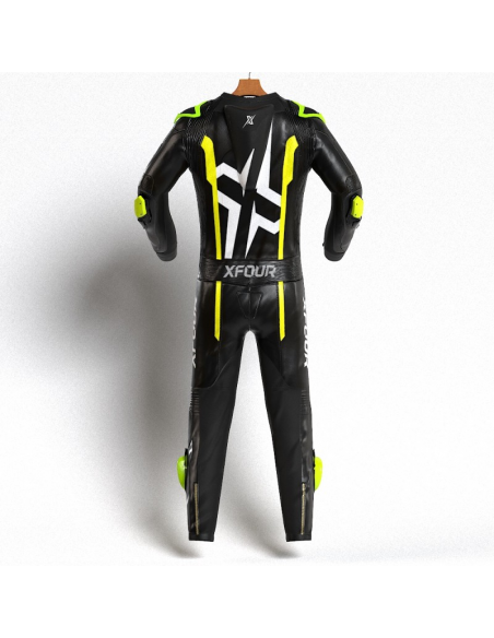 MONO MODELO XFOUR NEGRO Y AMARILLO FLUOR 2025 ADULTO espalda