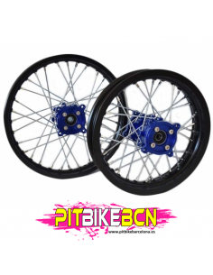 PAREJA DE LLANTAS 14/12 CON BUJE CNC AZUL
