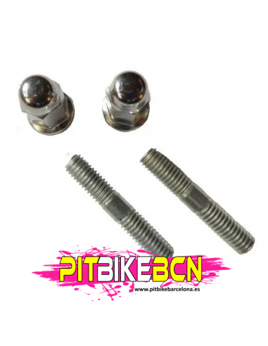 Esparragos de 6mm con tuercas de escapes para culatas Pit Bikes crf