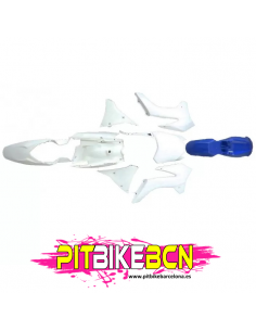 PLASTICOS COMPLETOS PIT BIKE SUPER RACER  BLANCOS