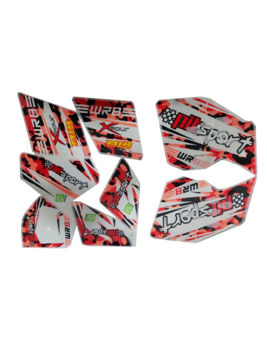 KIT ADHESIVOS MINIQUAD WR8 ROJO